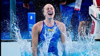 OS Guld till Sarah Sjöström 50 m fritt 2024 Radiosporten [upl. by Nerta]