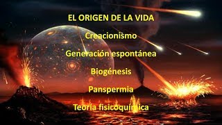 Creacionismo Generación espontánea Biogénesis Panspermia y Teoría fisicoquímica [upl. by Zilla614]