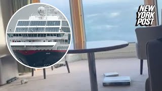 Norwegian cruise ship rocked by massive waves ahead of power outage videos [upl. by Ahsiner]