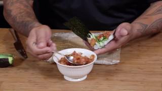 How to Make BEST Spicy Tuna Hand Roll  Carlitos Cooking Adventures [upl. by Adnov]