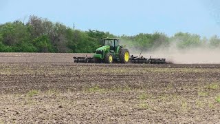 New Yetter MinTill Flatfold Rotary Hoe In Action [upl. by Maidy]