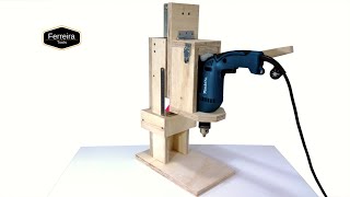 Suporte Furadeira de Bancada  Como fazer  Diy Drill Press [upl. by Lutim516]