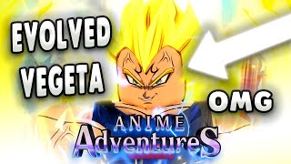 SHOWCASE MAX LEVEL EVOLVED VEGETA IS AN INSANE META GROUND UNIT🐉UPD Anime Adventures New Code [upl. by Navetse]