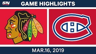 NHL Highlights  Blackhawks vs Canadiens – Mar 16 2019 [upl. by Michaeu]