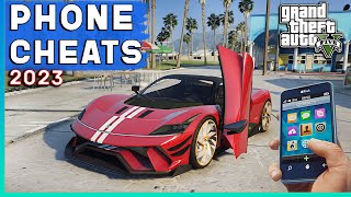 GTA 5  UPDATED PHONE CHEATS 2023 Money Car Repair Girlfriend [upl. by Naomi641]