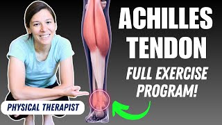 Achilles Tendinopathy Exercises Self Treatment and Explanation  FULL Exercise Program [upl. by Bayard]