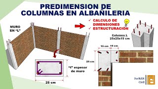 PREDIMENSION DE COLUMNAS EN ALBAÑILERIA CONFINADA [upl. by Wareing577]