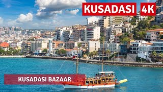 KUŞADASI 13 January 2022 Old Bazaar Walking Tour 4k UHD 60fps [upl. by Nunciata]