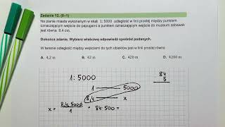 Zad 12  Egzamin ósmoklasisty z matematyki czerwiec 2024  Na planie miasta wykonanym w skali… [upl. by Turino]