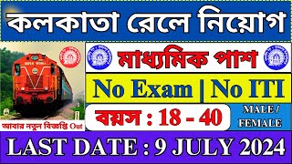 শুধু মাধ্যমিক পাশে কলকাতা রেলে চাকরি 🔥 Railway New Vacancy 2024  Railway Jobs  railway job [upl. by Aurore914]