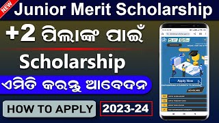 Junior Merit Scholarship 202324 Online Apply  How To Apply Odisha State Scholarship Online 2023 2 [upl. by Brittaney]