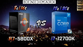 Ryzen 5800X vs Intel i7 12700K Benchmark  Test in 8 Games [upl. by Constantia654]