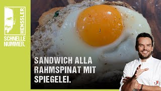 Schnelles Sandwich alla Rahmspinat und Spiegelei Rezept von Steffen Henssler [upl. by Sdlonyer667]