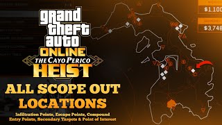 All Scope Out Locations Intel In GTA Onlines Cayo Perico Heist [upl. by Dougal]