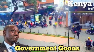 Kenya Drama as Government goons on motorcycles storm CBD to block Occupy JKIA protests [upl. by Netsrijk]