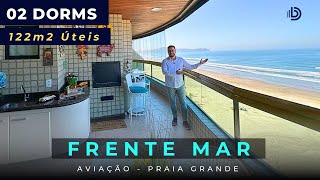 Apartamento Frente Mar com 2 Dorms 01 Suíte ampla Varanda Gourmet 01 vaga em Praia Grande SP [upl. by Oremo]