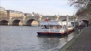 Paris  Péniche  PontNeuf  Quai de Seine  île de la Cité  Square  Promenade  Paname  France [upl. by Aihpos979]