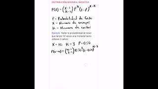 Probabilidad  Distribución binomial negativa [upl. by Ariad681]