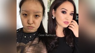 Goar Avetisyan Interesting Asian Makeup ♥ before and after videos [upl. by Millian]