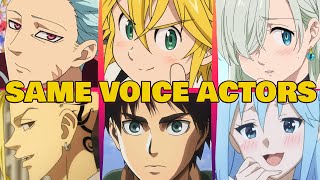 Nanatsu no Taizai All Characters Japanese Dub Voice Actors Same Anime Characters Seven Deadly Sins [upl. by Nnairet]