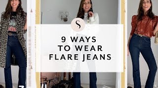 9 Ways to Wear Flare Jeans I Sydne Summer [upl. by Brout]