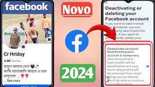 Como desativar a conta do Facebook  2024 [upl. by Dorothee443]