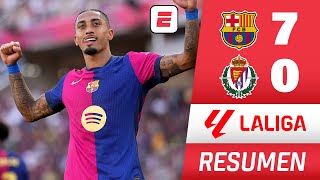 BARCELONA fue una APLANADORA le metió grosera goleada 70 al VALLADOLID y suma 12 puntos  La Liga [upl. by Abagail]