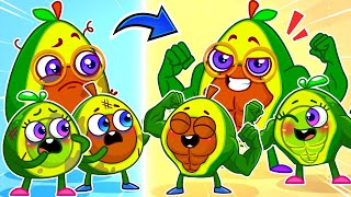 Super Parents vs Super Kids 😎  Baby Avocado Become A Superhero 💪 by PitampPenny  Sing Along🎤 [upl. by Askwith]