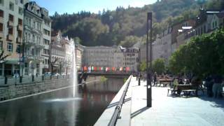 Karlovy Vary  Řeka Teplá u divadla [upl. by Helbon]