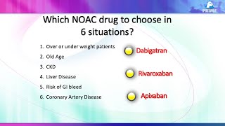 Choice of NOAC amongst Dabigatran Rivaroxaban and Apixaban in 6 clinical situations [upl. by Dnomder343]