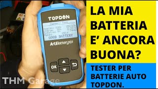 Come capire se la batteria dellauto è ancora buona Recensione tester batterie auto Topdon [upl. by Keenan]