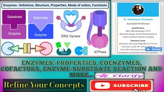 Enzyme Cofactors and Coenzymes Enzyme Structure and Properties Enzyme Substrate Reaction csirnet [upl. by Trembly]