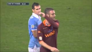 Lazio Roma 32  Daniele De Rossi Gets Sent Off For Punching Stefano Mauri  HD [upl. by Dorolice]