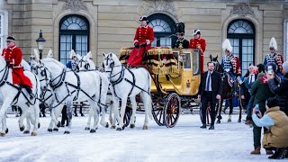 Queen Margrethe II of Denmark rides gold carriage for final time as monarch [upl. by Butterfield]