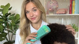 ASMR 4C Hair Play amp Scalp Massage ⋆˚✿˖° [upl. by Dieball]