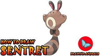 How To Draw Sentret Pokemon  Drawing Animals [upl. by Egwin]