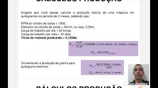 13° Aula Técnico Têxtil  Cálculo de Produção Fiação Têxtil Parte 12 [upl. by Ingraham647]