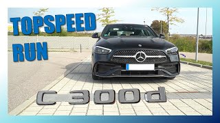 2021 MercedesBenz C300d 265HP  TOPSPEED on German Autobahn  CarPerformance Media [upl. by Adnofal]