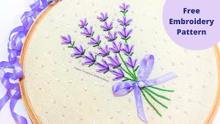 Easy Lavender Embroidery Hoop Art  Super Creative Hoop Art Embroidery Tutorial  Hand Embroidery [upl. by Esyle]