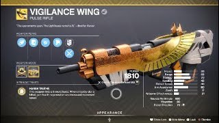 Vigilance Wing Exotic Weapon amp Catalyst – Destiny 2 [upl. by Fiora]