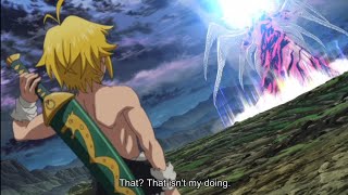 demon meliodas destroy supreme deity  Nanatsu no Taizai Movie 2  English sub [upl. by Eyanaj]