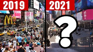 Are Tourists Returning to NYC in 2021 Times Square NYC THEN and NOW [upl. by Ecilahs970]