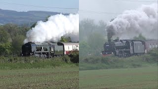 34046 Braunton and Black Five 44871 blasts up Whiteball Bank in 2 days 4th  5th May 2024 [upl. by Itra]