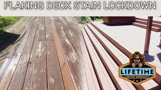 Morrow Ohio Deck Restoration Painters Encapsulate and Lockdown Deck with Flaking Peeling Stain [upl. by Luhem]