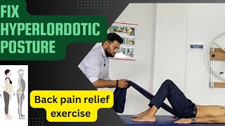 Back pain relief exercise Fix Hyperlordotic posture [upl. by Lemuela]