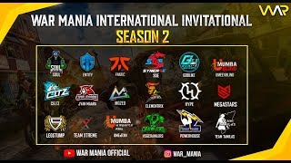 WAR MANIA INVITATIONAL INTERNATIONAL 20  WITH PMPL TEAMS ONLY  FT SouL Fnatic Entity Hype [upl. by Frida]