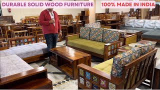 Durable Sheesham Wood Space Saving Furniture at Guaranteed Low Price Sofa Beds Dining Table Wardrobe [upl. by Tonjes]