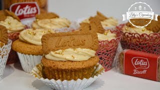 Biscoff Cupcakes mit Cream Cheese Frosting  Lotus Biscoff Aufstrich und Kekse [upl. by Templer]