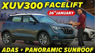 Mahindra XUV300 Facelift  ADAS  Panoramic Sunroof  360 Degree Camera  Kia Sonet Facelift Rival🔥 [upl. by Ermina]