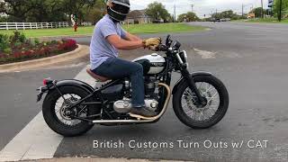 Triumph Bonneville Bobber Stock Exhaust vs British Customs [upl. by Susana]